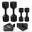 4 stk. aluminiumsflange med to huller, gradientpositioneringsstift, sort 3