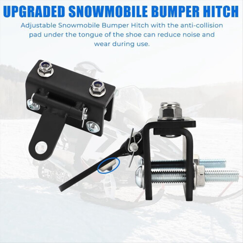 Universal Snowmobile Bumper Hitch, Adjustable Snowmobile Bumper Hitch 1