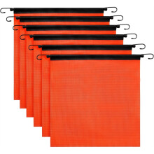 Sicherheitsflaggen-Set, 6 leuchtend orangefarbene Mesh-Warnflaggen