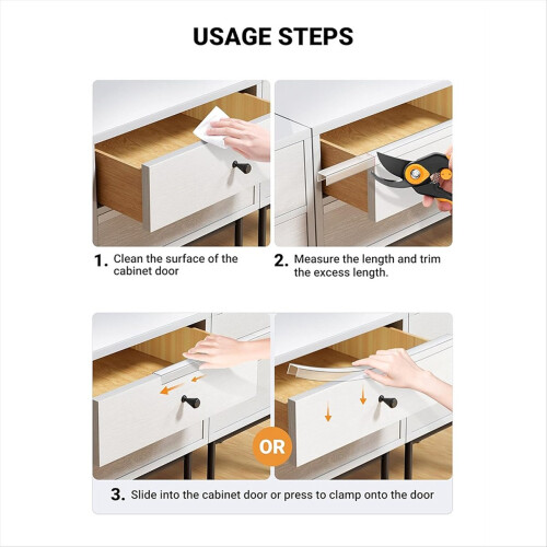 17.5inch Soft Cabinet Door Protector, Trimable PVC Edge Guard 2