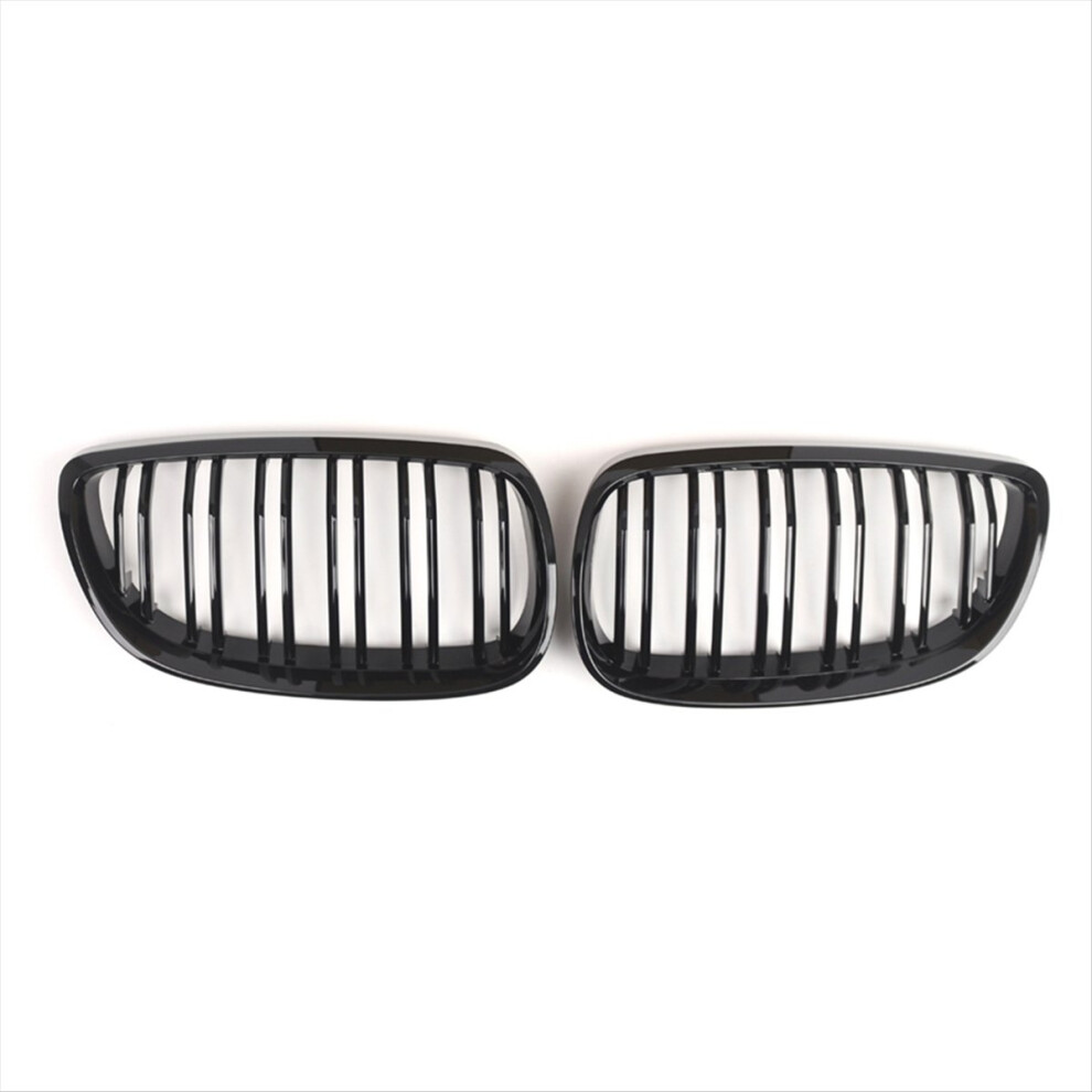 Gloss Front Kidney Grill Front Hood Double Lines Grille For Black 4854124957063