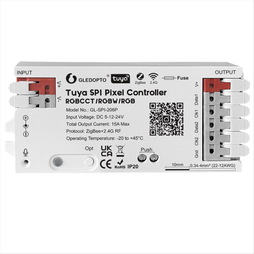 Tuya SPI lysstrimmelcontroller Zigbee+2.4GRF RGBCW