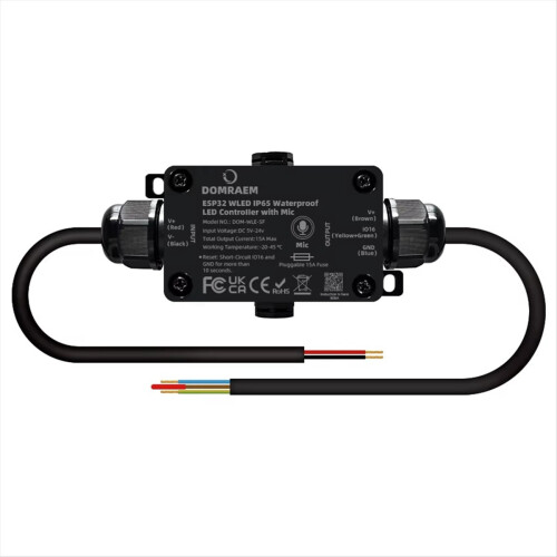 Vanntett ESP32 WLED digital LED-mikrofonkontroller
