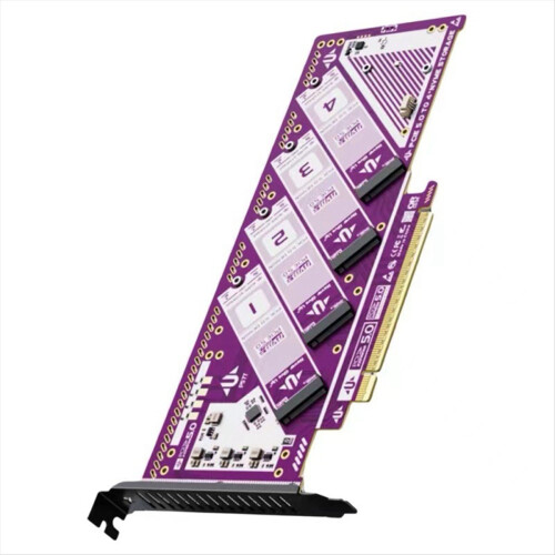 PCIE 5.0 to M.2 NVMe Four-Disk Expansion Card for Win/MacOS/Linux 1