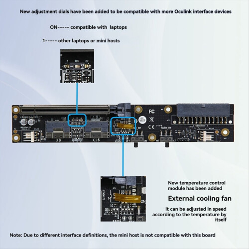 2Port SlimSAS X16 Base Board Slimsas Graphics Card Expansion Dock 1