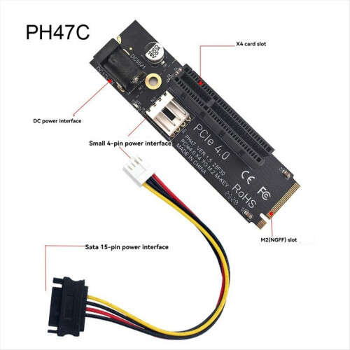 Adaptador de conversão de slot NGFF para PCI-E X4 1