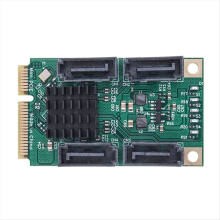 För Mini PCIE till kort Mini PCI Express till 4-portars SATA3.0 6Gb