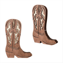 2 Pcs Wood Cowboy Boots Wall Planter for Indoor Plants 12 x 8Inch