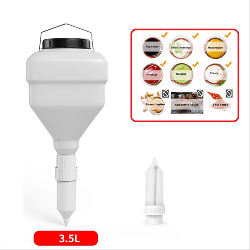 3.5L Square Bottle Dispenser Nozzles Sauce Squeeze Bottle 1