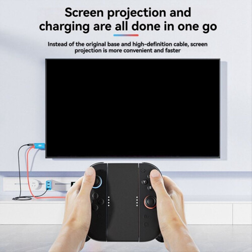 1 stk. 4K 60HZ USB C til HD-kabel til 2 tv'er, bærbar computer, sort 1