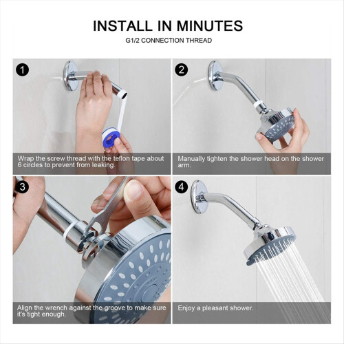 Shower Head High Pressure Fixed 4 Inch Brushed 1