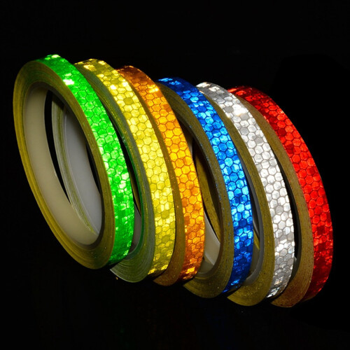 8m PVC Reflective Tape Bicycle Wheels Reflective Sticker Fluorescent 1