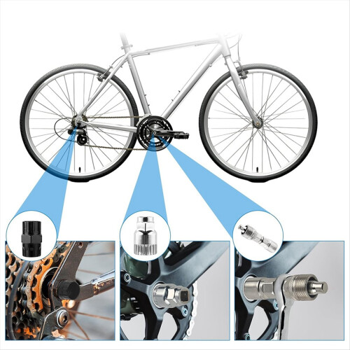 4pcs Bike Repair Tool Kits Freewheel Cassette Lock Ring Crank Puller 1