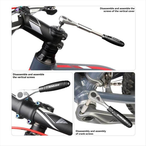 Set de chei cu clichet mini pentru bicicletă, kit de reparații multifuncțional 1