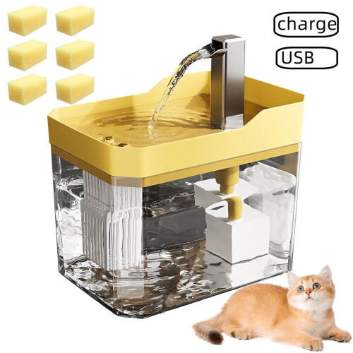 Cat Water Fountain Automatic Dispenser with Filter Circulating WHITE 1