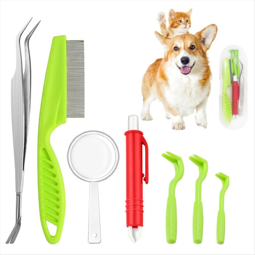Tick Removal Tool 7Pcs Kit with Storage Box for Dogs Cats 2