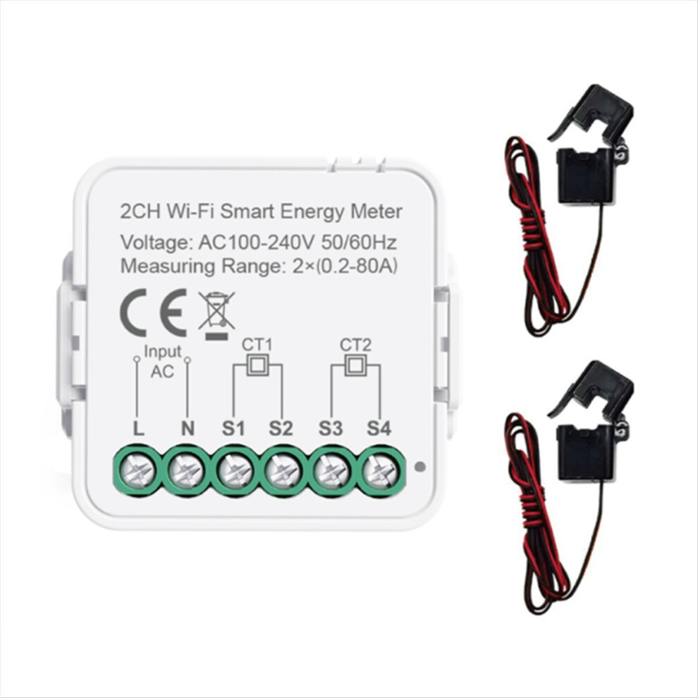 Tuya Smart Wifi Energy Meter Current Sensor Statistician 2Ch 4854124989941