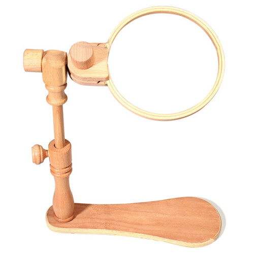Embroidery Hoops Stand Adjustable Hand Stand Beech Wood 2