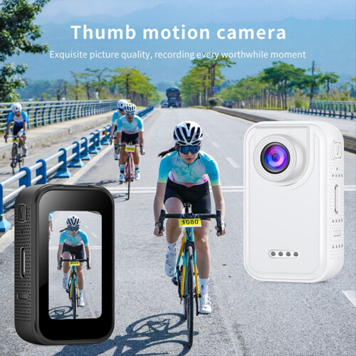 2K Thumb Camera with 1.47INCH HD Screen Mini Moto Mount,White 1