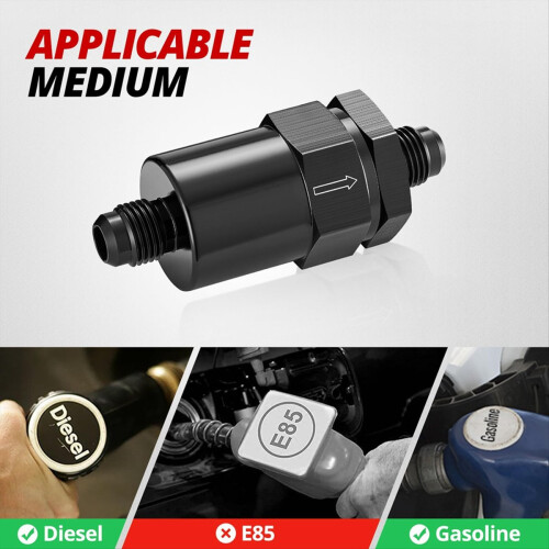 6AN Billet Inline Filter 30 Aluminum for Car EFI 1