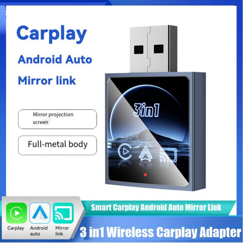 Wireless Carplay Adapter USB Dongle Wired to Wireless 3 In1 1
