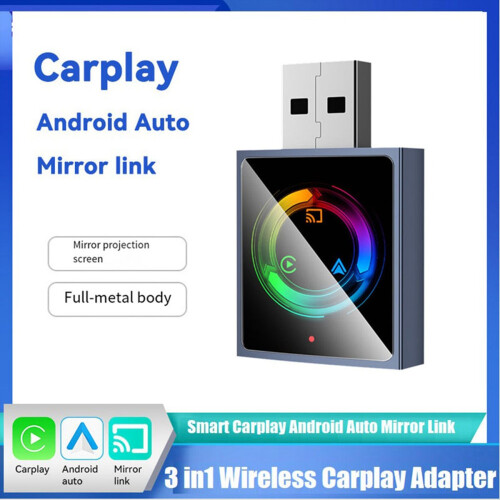 3 In1 Wireless Carplay Adapter USB Dongle Mirror Link 1
