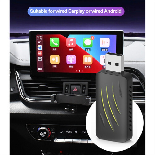 Wireless CarPlay Adapter with 5G WiFi 6 1