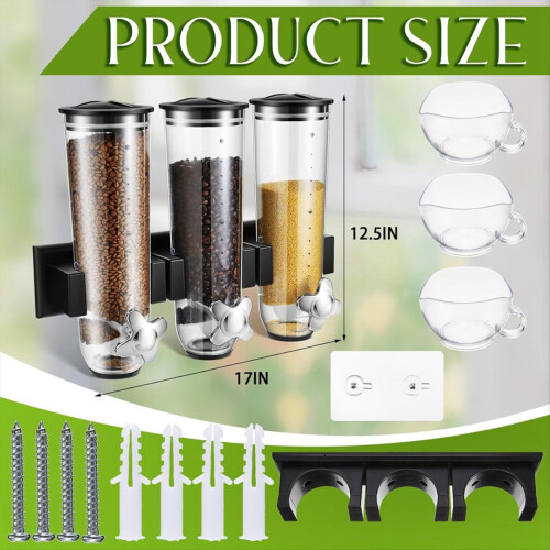 Διανομέας καραμελών τοίχου, τριπλός διανομέας ξηρών δημητριακών 1
