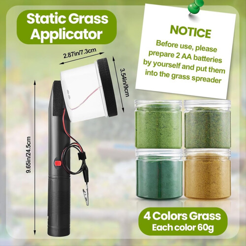 Mini Static Grass Applicator Flocking Kit 1