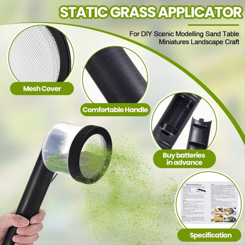 Mini Static Grass Applicator Flocking Kit 2