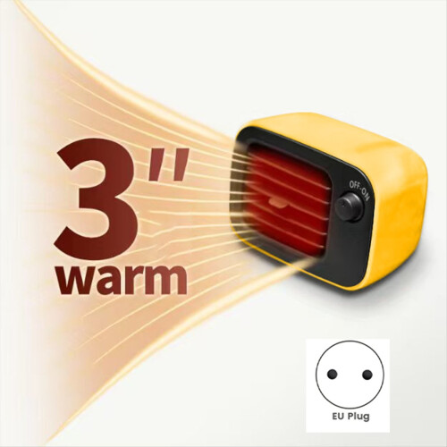 Draagbare desktopverwarming, ventilator, miniverwarming, thuiskantoorverwarming, EU-stekker 2