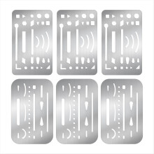 6 STÜCKE 2 Stile Edelstahl Radieren, Radiergummi Schild