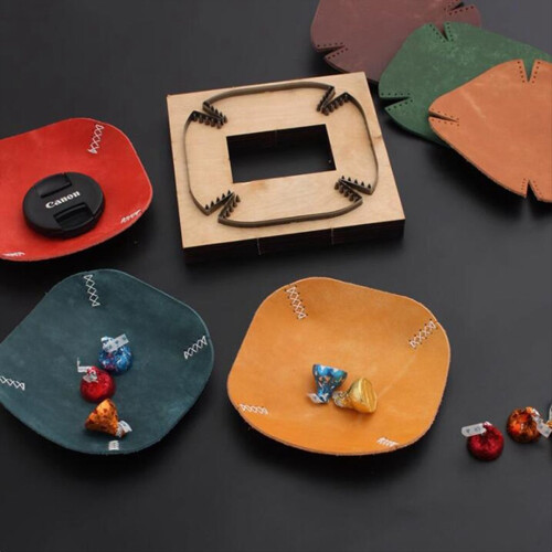 Εργαλεία χειροτεχνίας δέρματος DIY 125x125MM δίσκος αποθήκευσης κοπής με μήτρα 2