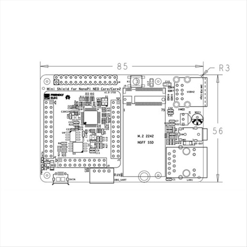 Mini Shield for NanoPi NEO Core/Core2 SDK Carrier Same 1