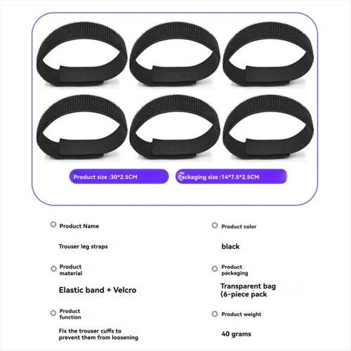 6 Pcs Boot Blousers Elastic Straps Ankle Hook Loop 2