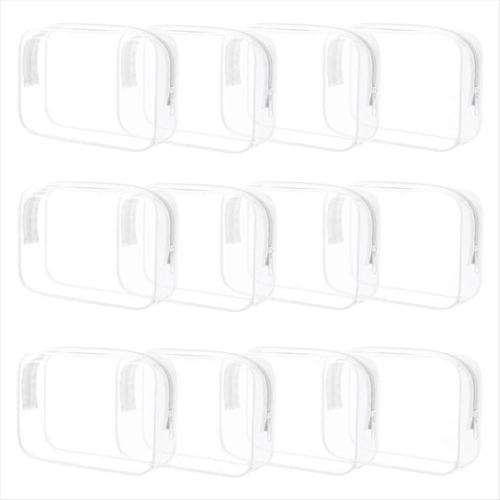 12 Pieces Clear Makeup Bags,PVC Waterproof Cosmetic Bag with Zipper