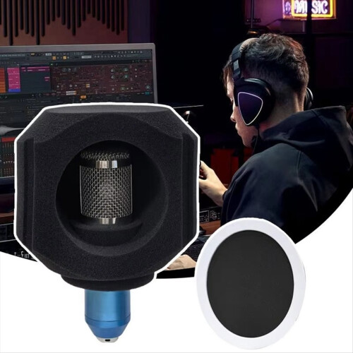 Mic Isolation Shield Filter Windschutz Akustik Blau 2