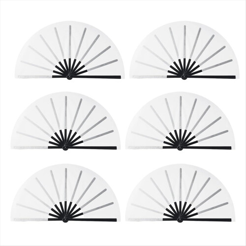 6 stuks sublimatie ventilator blanks witte polyester handventilator warmteoverdracht