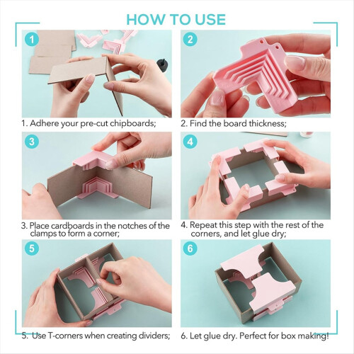 7 PACK Corner Guides for Chipboard Boxes,for Box Making Blue 2