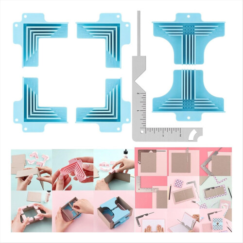7 PACK Corner Guides for Chipboard Boxes,for Box Making Blue 1