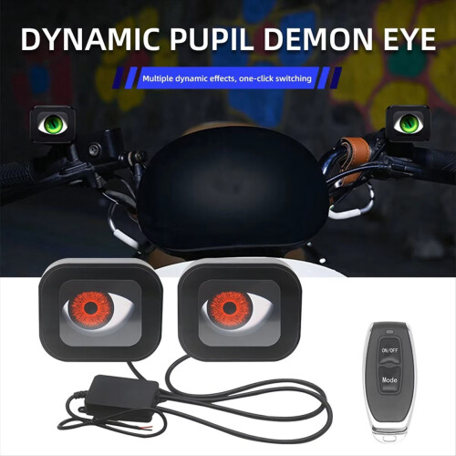 Motorcycle Decorative Light LED Dynamic Devil Eye Lights Rearview 1