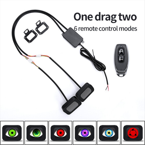 Motorcycle Decorative Light LED Dynamic Devil Eye Lights Rearview 2