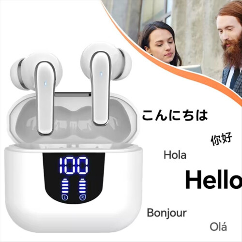 Translation Headphones Bluetooth 5.4 Earphone Real-Time White 2