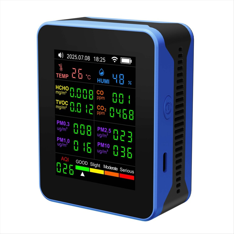 Tuya WiFi 16 in 1 Air Quality Monitor PM2.5 HCHO TVOC CO2 A