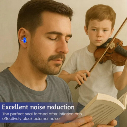2pair Inflatable Earplugs Self-Adaptive Reusable Waterproof 1