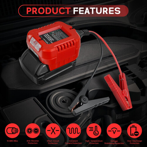Til tændingshoppe til 18V batteri 10AWG gør-det-selv-adapter 2