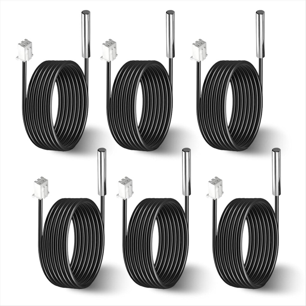 6 Pcs 10K Temperature Sensor Probe, 1 Meter Waterproof 10K Thermistor 4852896913881