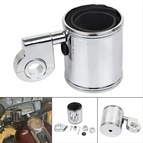 Universal Motorcycle Handlebar Drink Cup Holder Chrome for 1