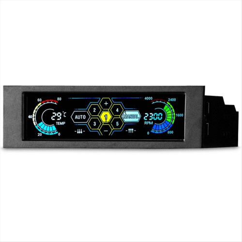 5,25 inch touchscreen LCD 5-weg ventilatorsnelheidsregelaar computerkoeling