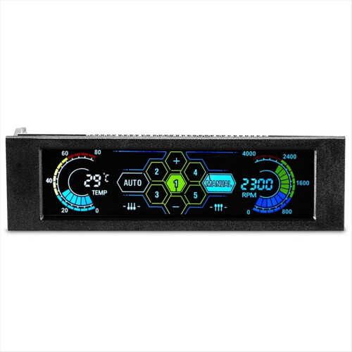 5,25 inch touchscreen LCD 5-weg ventilatorsnelheidsregelaar computerkoeling 1